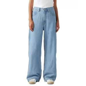 LEVI'S Womens Baggy Carpenter Cinch Jeans 29X31 SIZE 8 Light Blue 001UL-0005 NWT